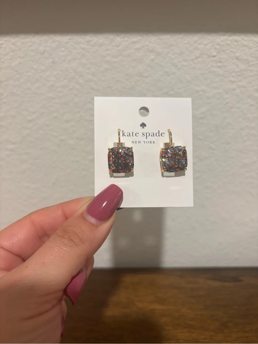 kate spade multicolor glitter square drop earrings - Picture 5 of 6
